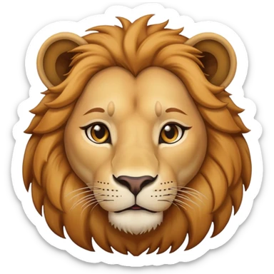 neutral headshot of a confident female lion sticker