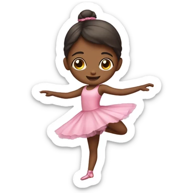 A cute girl with a pink dress dancing ballet  sticker
