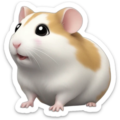 Hamster gris haciendo flecciones  sticker