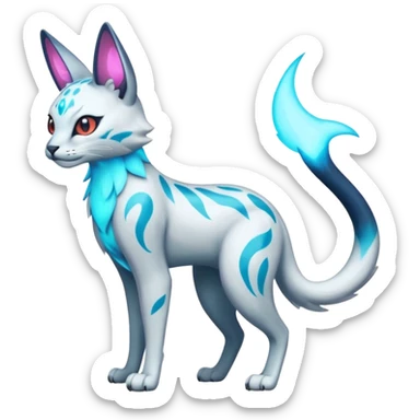 Neon Vibrant Pulsating Trail-glowing Chromatic Trico-Serval-Absol-Salamence-Silvally-fusion-hybrid sticker