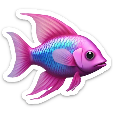 Iridescent betafish pink sticker