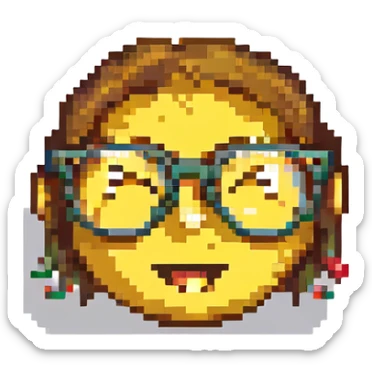 sad nerd emoji with expressive face and glasses sticker