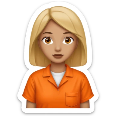 prisoner woman in orange clothing sticker