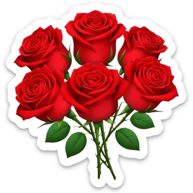 A bunch of red roses with a note that says Linnea sticker