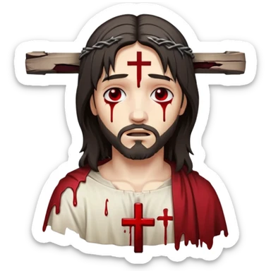 jesus-body-on-the-cross, emo hair sticker