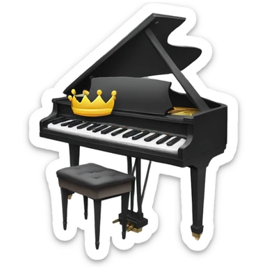 a piano emojis with a crown on the corner sticker