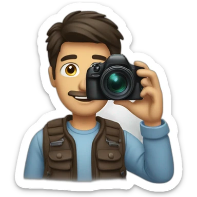 brune man taking picture sticker