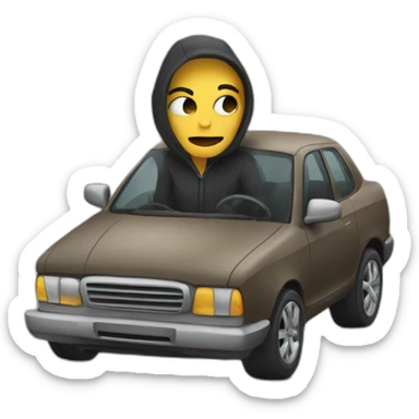 thief in a car sticker