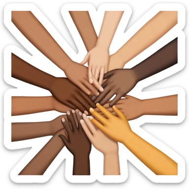 make me a frame for an A3 sheet that has hands of different skin colours that are holding eachother sticker