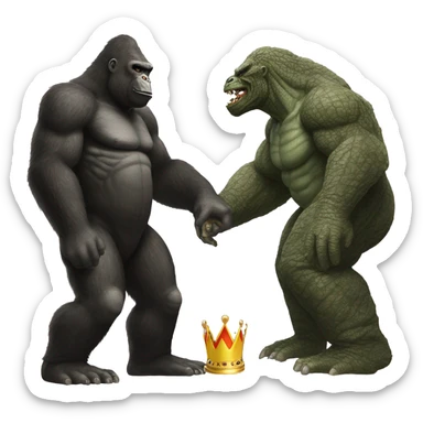 king kong marrying godzilla sticker