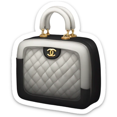 Black Chanel vanity bag without handle sticker