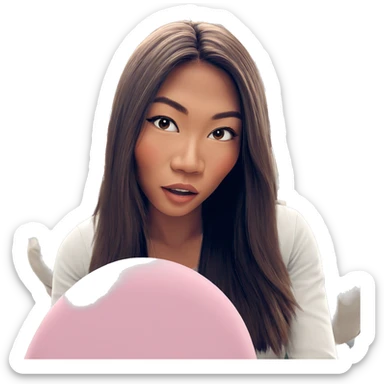 brown-haired girls indoors together sticker