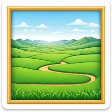 A flat, expansive area of land, typically covered in grass or crops sticker
