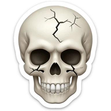 A skeleton emoji but he's head blown up sticker