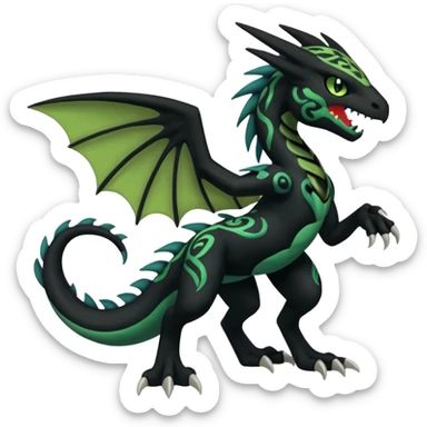 Meloetta-Venom-Stitch-Zekrom-Salandit-fusion, full body, tribal markings  sticker