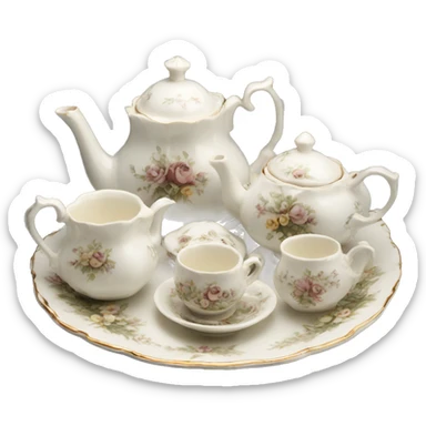 tea set victorian sticker