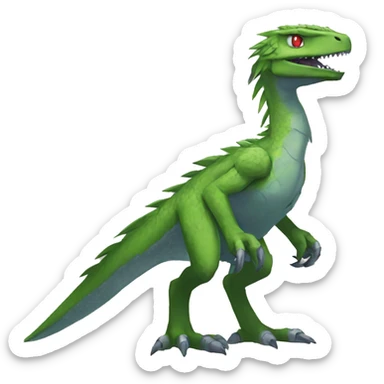  Cool Edgy Digimon-Fakemon-Raptor-Reptile full body sticker