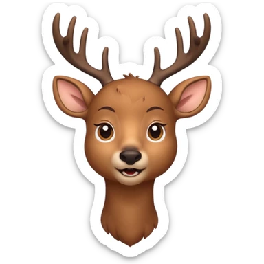 The Deer is an incredibly large and tall creature resembling a deer with an unnaturally large head, twitching ears, an outstretched jaw, and cartoonish large eyes sticker