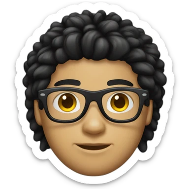 Young light skin male with aviator glasses and black dreadlocks sticker