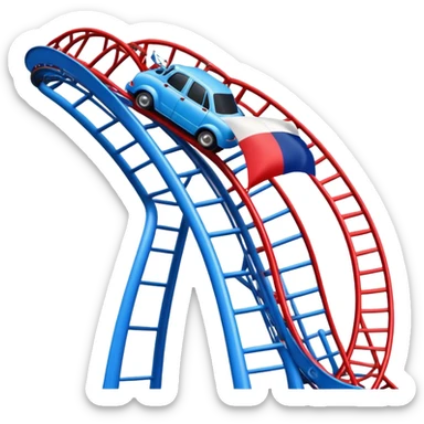 french flag with a rollercoaster through it sticker
