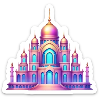 Epic divine legendary complex detailed iridescent gradients aesthetic-scenic building sticker
