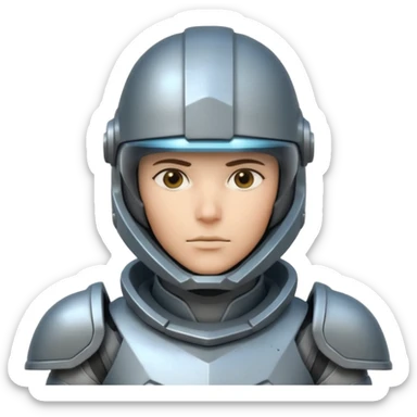futuristic armored soldier portrait, head and shoulders only, helmet visor, sci-fi armor details, 3D cartoon, mobile game icon style, clean background, no text, no watermark

 sticker