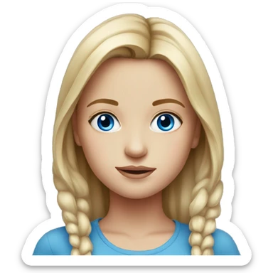 realistic portrait of girl blue eyes sticker