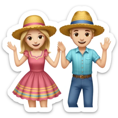 casal de branco  dançando quadrilha festa junina sticker