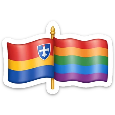 A slovak flag combined with a gay flag sticker