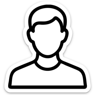 silhouette of a person with subtle details, icon style, adaptable for various professions sticker