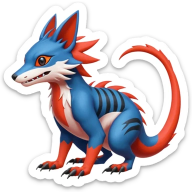  exotic tropical cyber-Sleuth-Vernid-Sergal-Litten-Linoone-Noibat-Fakémon-Pokémon-Vernid-creature sticker