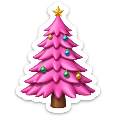 Pink Christmas tree with bows instead of ornaments sticker