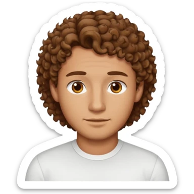 Handsome cute Man with tan skin and  brown eyes and  short brown curly wavy hair sticker