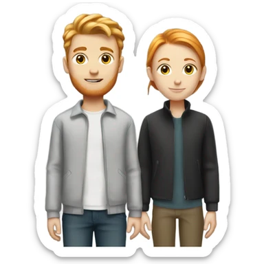 Tall blonde girl and shorter ginger boy sticker