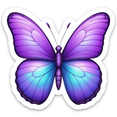 Purple butterfly in emoji sticker