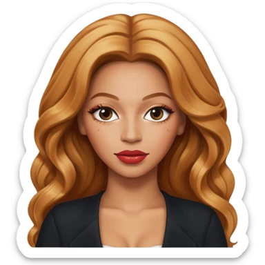 Beyonce with long strawberry blonde hair sticker
