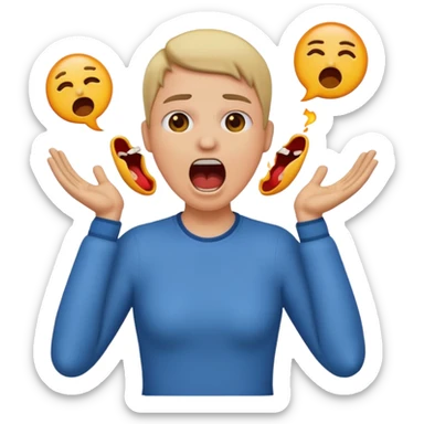 Holding neck screaming emoji sticker