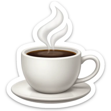 Cup of Coffee white with steam sticker