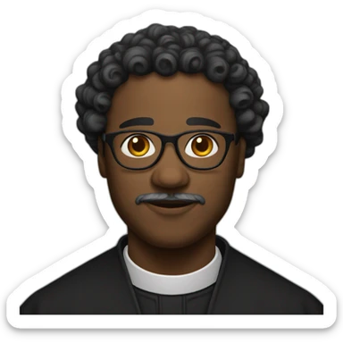 Black curllies catholic priest sticker