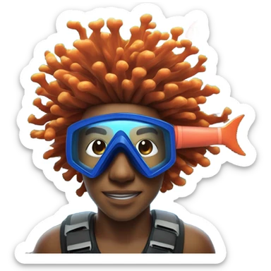 Snorkeling a reef   sticker