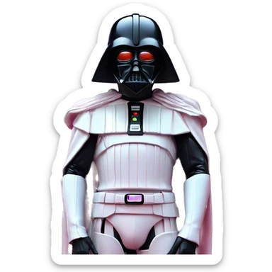 Synthwave Vader in Hermes style, oil paint, epic eyes, intricate lips, exquisite pose, beautiful, desirable, logical, Midsommar  sticker