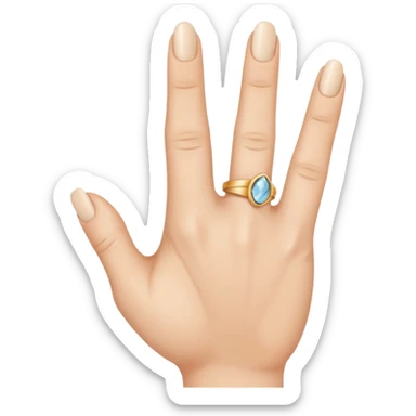 Create a emoji of hand with index finger middle finger and ring finger showing and keep the thumb and little finger closed sticker