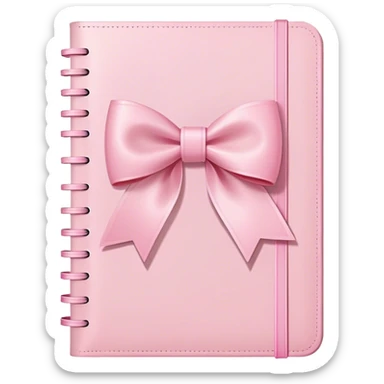 pastel pink journal with bow sticker