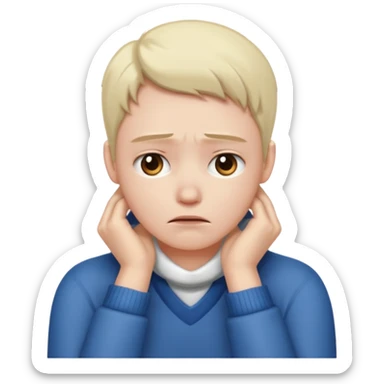 put your hands around ur neck like you’re choking yourself, look upset sticker