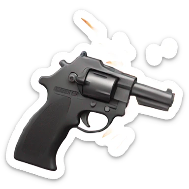 Pink Gun pointed at exploding rock sticker