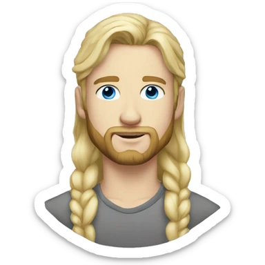 20 year old man blonde hair blue eyes and a beard sticker