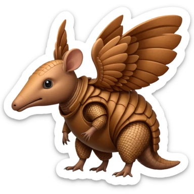 winged armadillo sticker