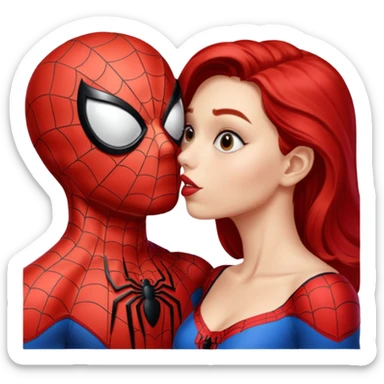 Spider man kiss kiss creepy sticker