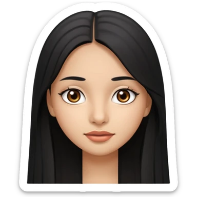 A Latina girl from Panama, with long straight hair and smal brown eyes, 24 years old  sticker