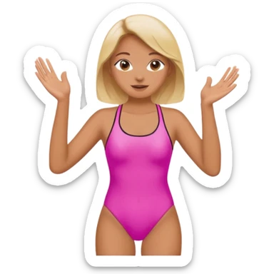 butterfly pink swimsuit Clapping sticker